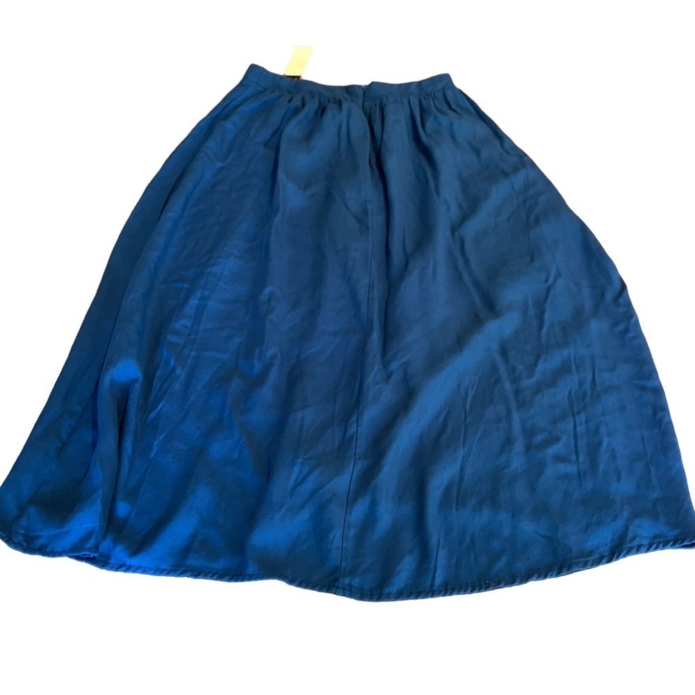 Painted Threads Blue Full Pleated MIDI Skirt Size Small NWT